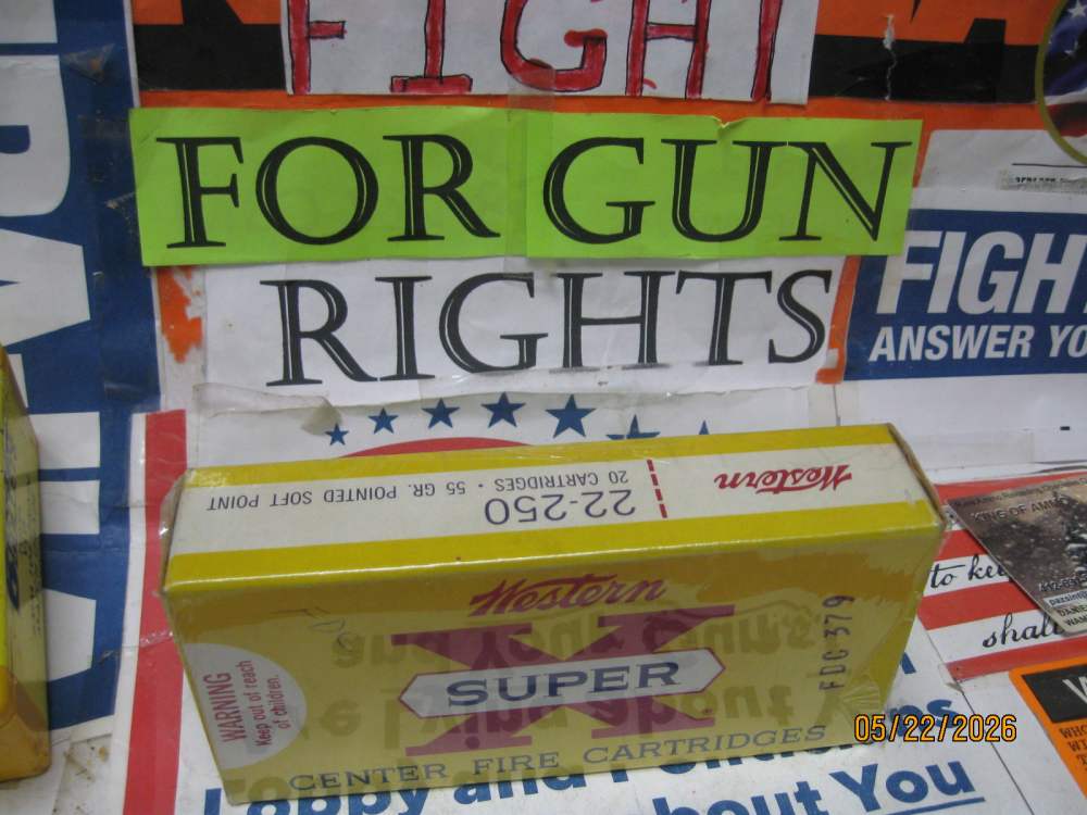 Full 1960's Classic Yellow Box 22-250 Ammo Minty Western Ammo-img-0