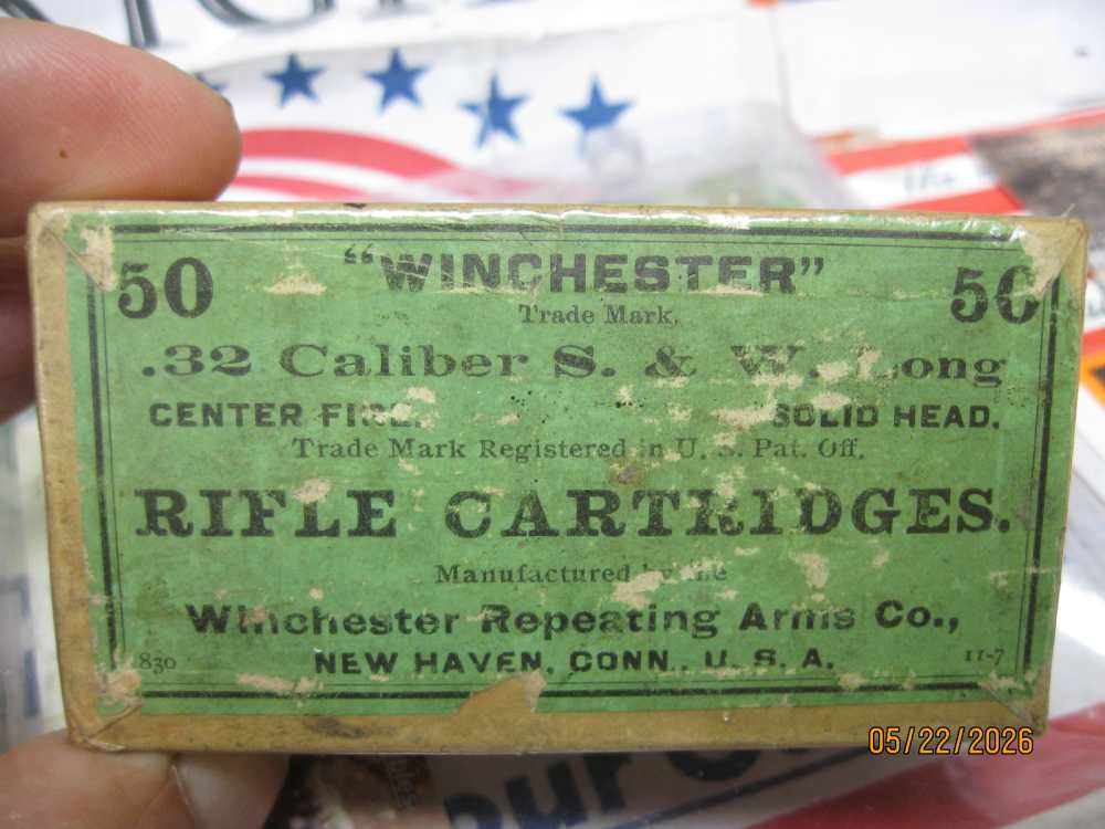 EX Scarce pre-1900 32 S&W Long Rifle 50 rd Sealed Orig WRA Collectible Ammo-img-1