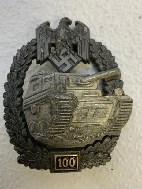WW2 German Panzer Assault Badge 100 Engagements -img-0