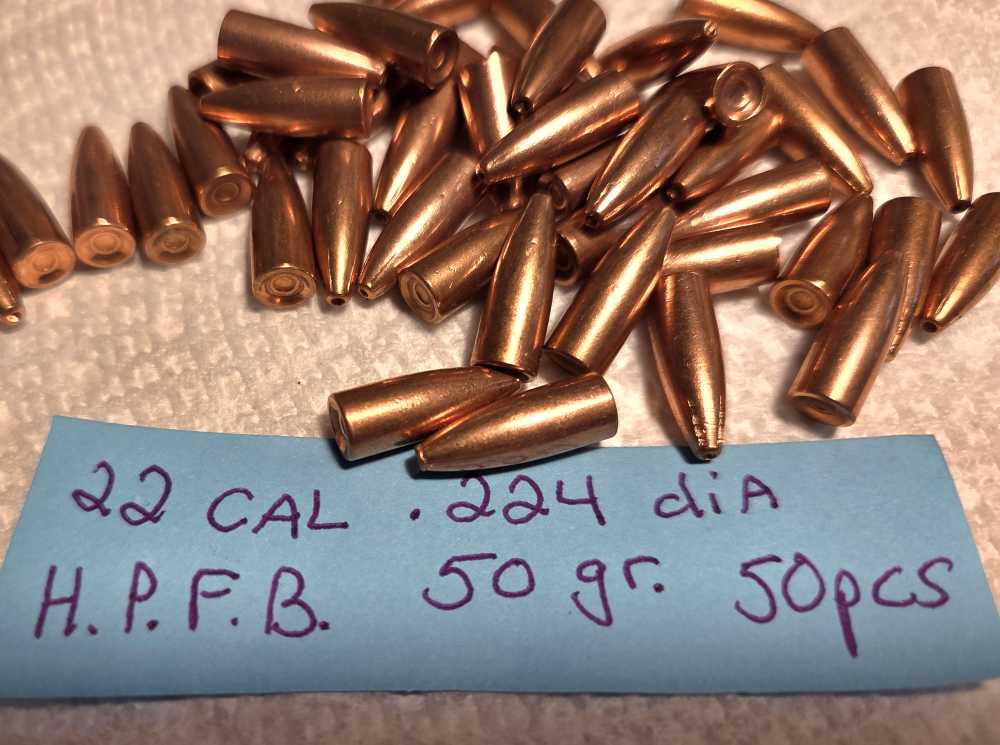 22 Cal .224 Dia. H.P.F.B 50 grain 50 pcs.-img-0