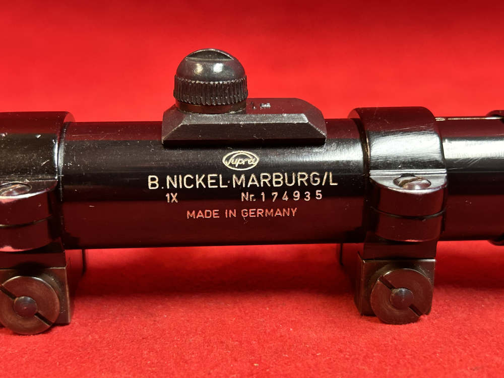 Vintage B. Nickel 1x Pistol Scope, LER, Crosshair/Dot, Rings-img-3