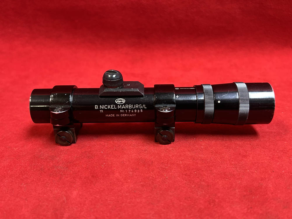 Vintage B. Nickel 1x Pistol Scope, LER, Crosshair/Dot, Rings-img-0