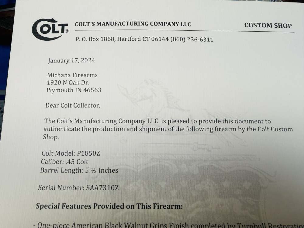 Colt Winchester Turnbull Limited 1 of 10 45Colt SAA MODEL 73 CUSTOM SHOP-img-53