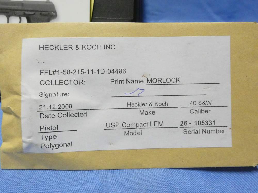 H&K HECKLER & KOCH USP40C COMPACT LAW ENFORCEMENT MOD .40S&W 3.5" 6-MAGS-img-17