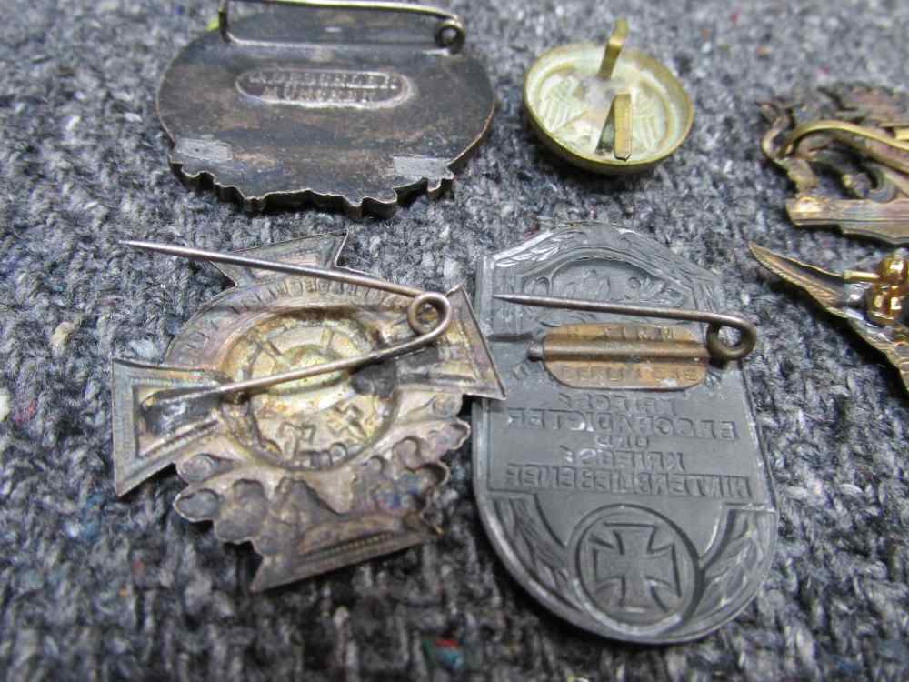 6PCS WWI/WWII GERMAN PINS; RAILWAY BADGE, DISABLED PIN, CAP BADGE, MORE-img-8