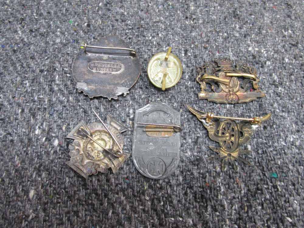 6PCS WWI/WWII GERMAN PINS; RAILWAY BADGE, DISABLED PIN, CAP BADGE, MORE-img-7