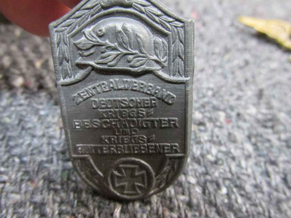 6PCS WWI/WWII GERMAN PINS; RAILWAY BADGE, DISABLED PIN, CAP BADGE, MORE-img-6