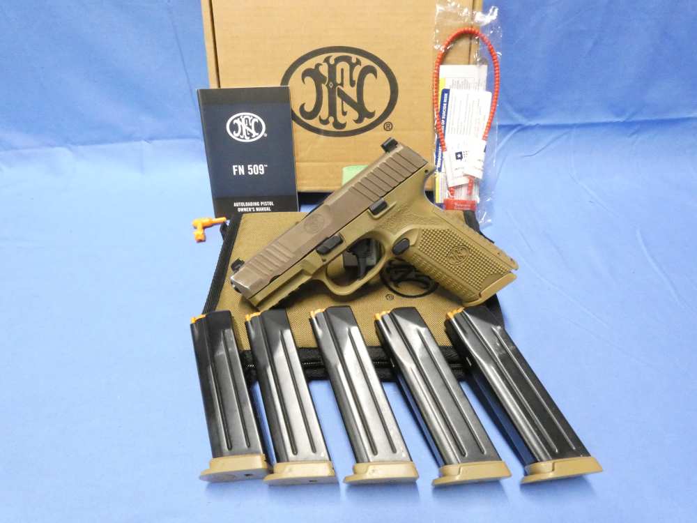 F.N. FN MODEL 509 9MM 4" FDE *6-17 ROUND MAGS* 66-100489 *NO RESERVE*-img-0