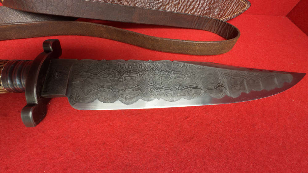 Keith KILBY – ACE OF SPADES II – CUSTOM DAMASCUS BOWIE KNIFE-img-7