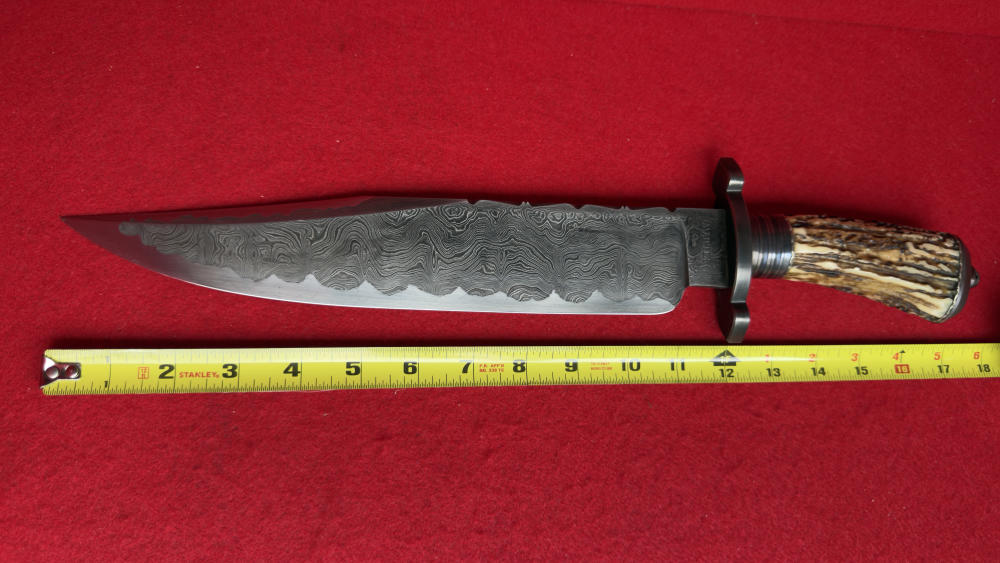 Keith KILBY – ACE OF SPADES II – CUSTOM DAMASCUS BOWIE KNIFE-img-6