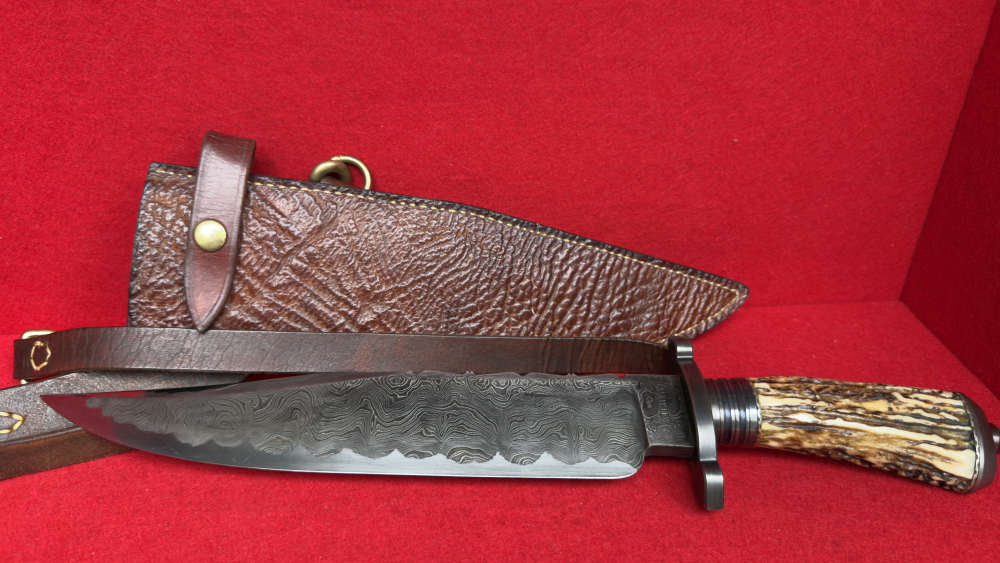 Keith KILBY – ACE OF SPADES II – CUSTOM DAMASCUS BOWIE KNIFE-img-1