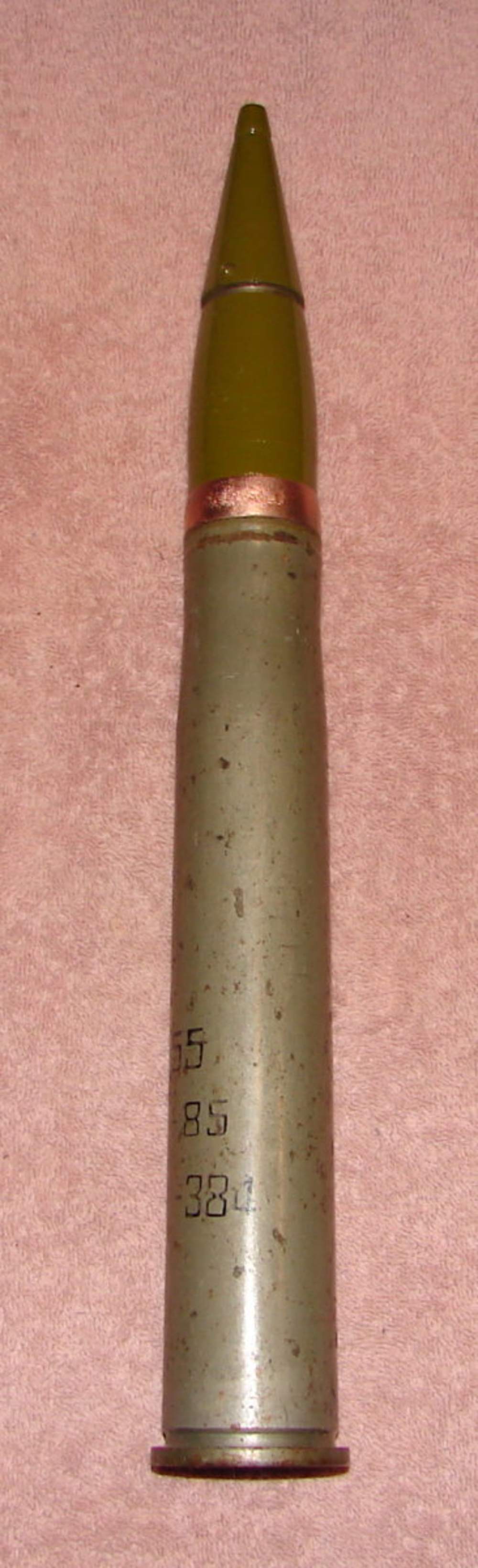 CHINESE COMMUNIST 37MM X 247 Anti Air-Craft Cannon Round?? Inert 37mm-img-1