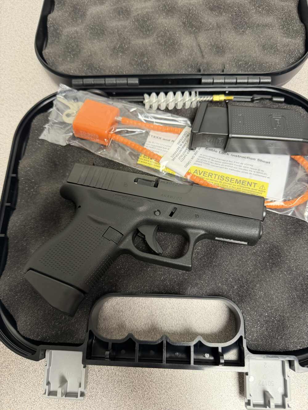 Glock 43, 9mm, 3.39", Black Finish, 6 Rd, Made in USA-img-0