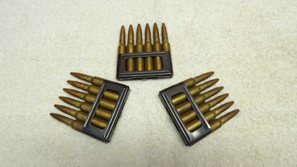Italian WW2 7.35X51MM CARCANO 1939 FMJ 18 rds on 3 CLIPs  -img-0