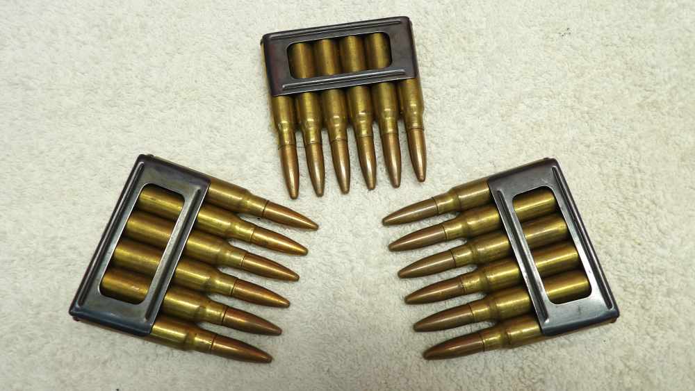 Italian WW2 7.35X51MM CARCANO 1939 FMJ 18 rds on 3 CLIPs  -img-1