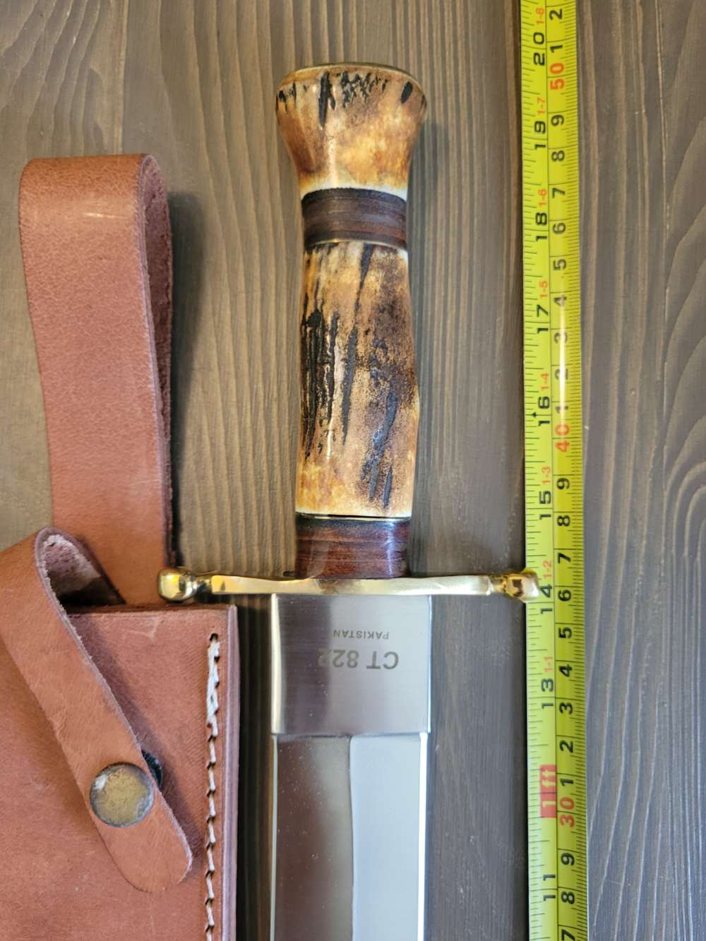 Colt Model CT822 Stag Handle Spear Point Bowie Knife w/ORG Box!-img-7