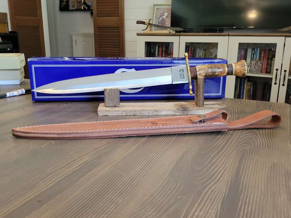 Colt Model CT822 Stag Handle Spear Point Bowie Knife w/ORG Box!-img-0
