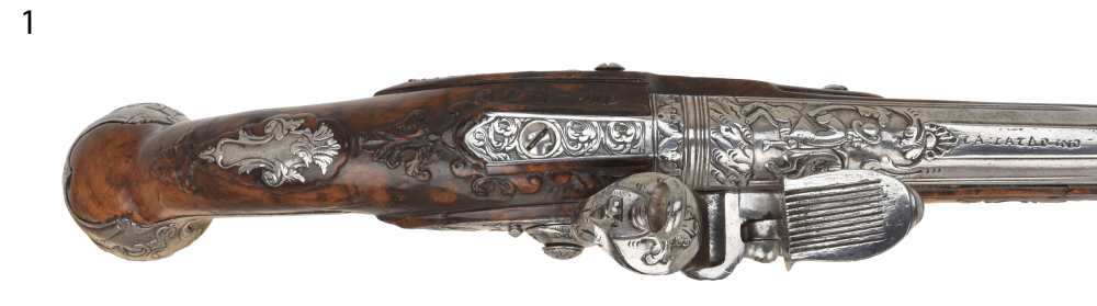 Phenomenal Pair of Antique Lazarino Marked Italian Flintlock Horse Pistols-img-4