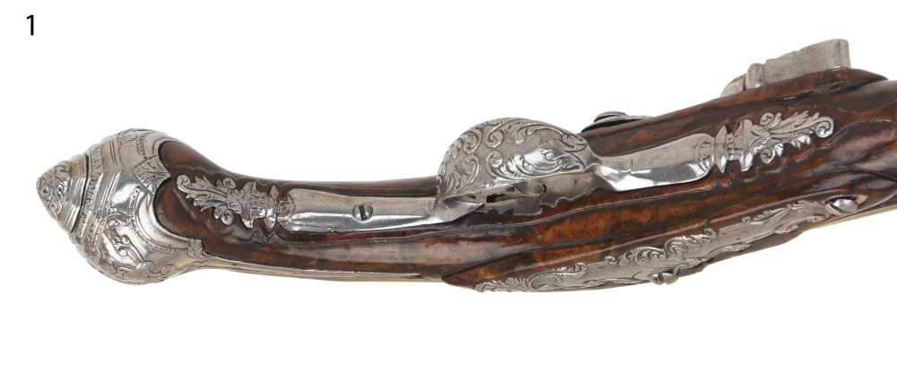 Phenomenal Pair of Antique Lazarino Marked Italian Flintlock Horse Pistols-img-7
