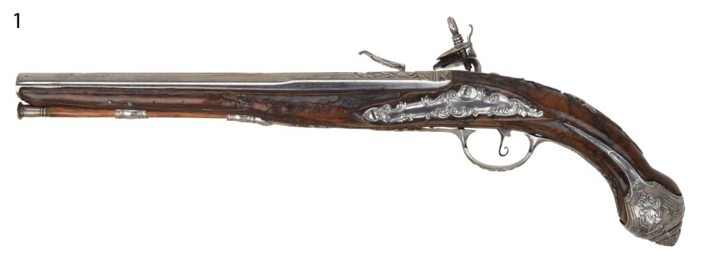 Phenomenal Pair of Antique Lazarino Marked Italian Flintlock Horse Pistols-img-2