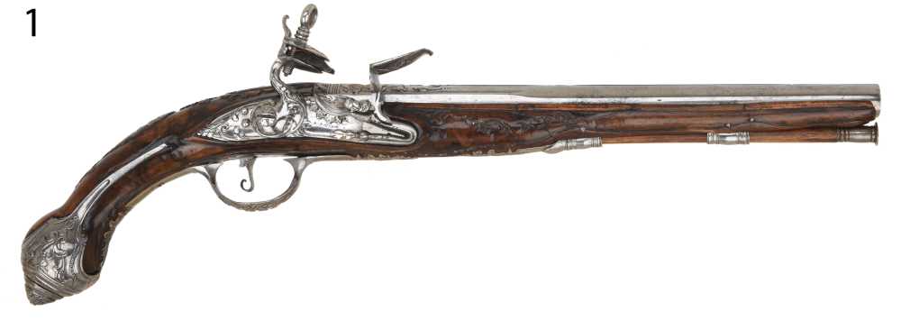 Phenomenal Pair of Antique Lazarino Marked Italian Flintlock Horse Pistols-img-1