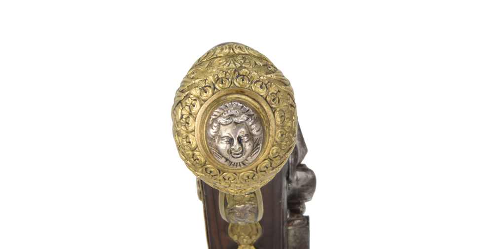 Fancy Deeply Chiseled Tuscan Style "Madrid Lock" Flintlock Pistol Ca. 1750-img-3