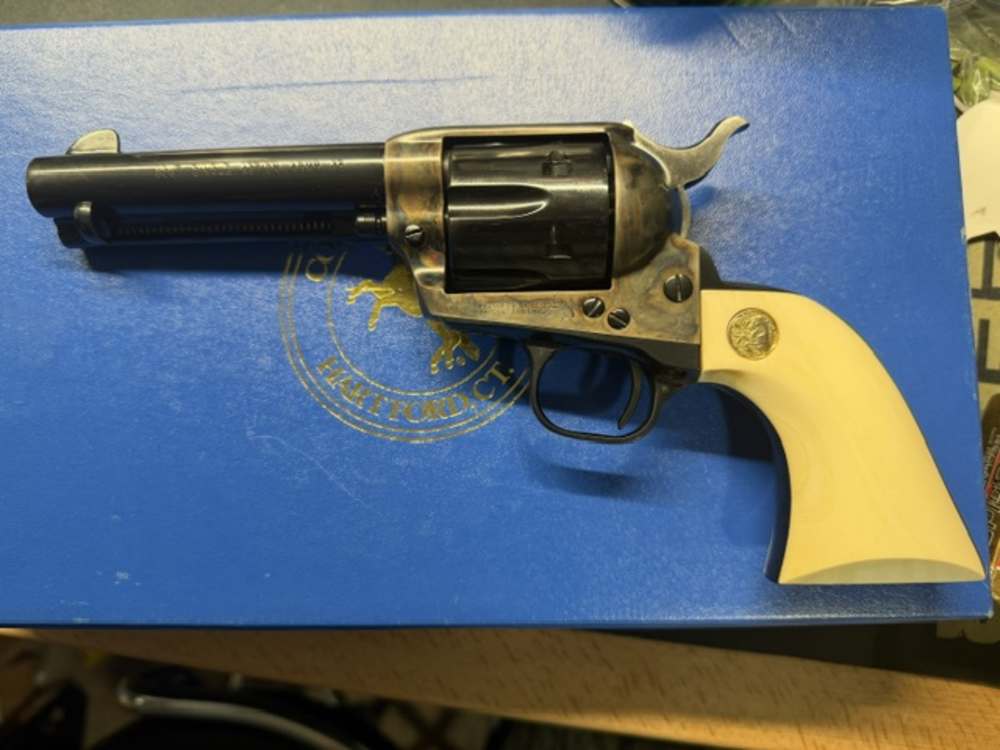 NIB 1993 Colt Custom Shop SAA .45 LC 4 /3/4" w/ Factory Elephant Ivory Grip-img-1