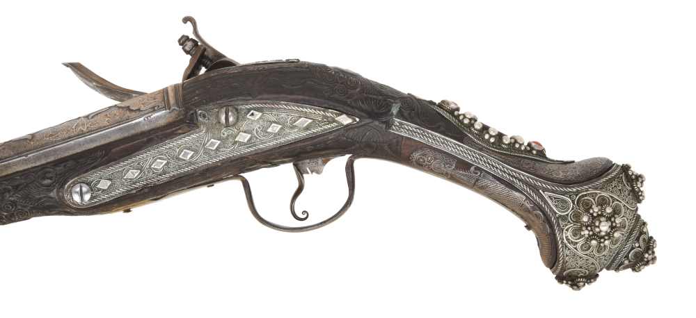 18th-19th Century Ottoman Flintlock Pistol Decorated by Master Silversmith-img-5