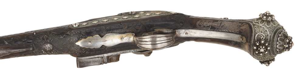 18th-19th Century Ottoman Flintlock Pistol Decorated by Master Silversmith-img-6