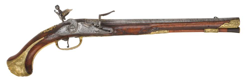 HIGH QUALITY Austro-Hungarian Flintlock Pistol w/ Damascus Barrel Ca. 1750-img-1