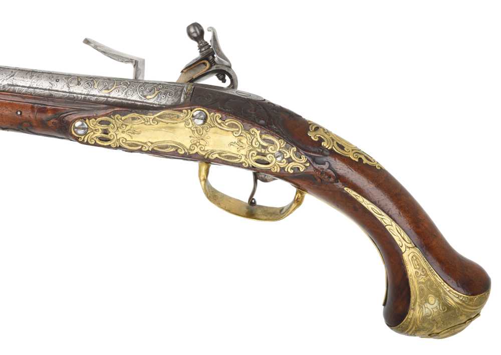 HIGH QUALITY Austro-Hungarian Flintlock Pistol w/ Damascus Barrel Ca. 1750-img-13