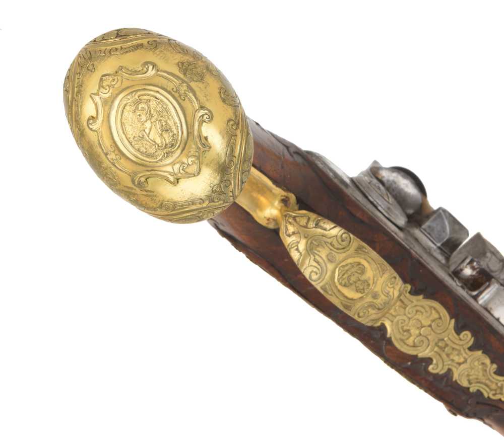 HIGH QUALITY Austro-Hungarian Flintlock Pistol w/ Damascus Barrel Ca. 1750-img-8