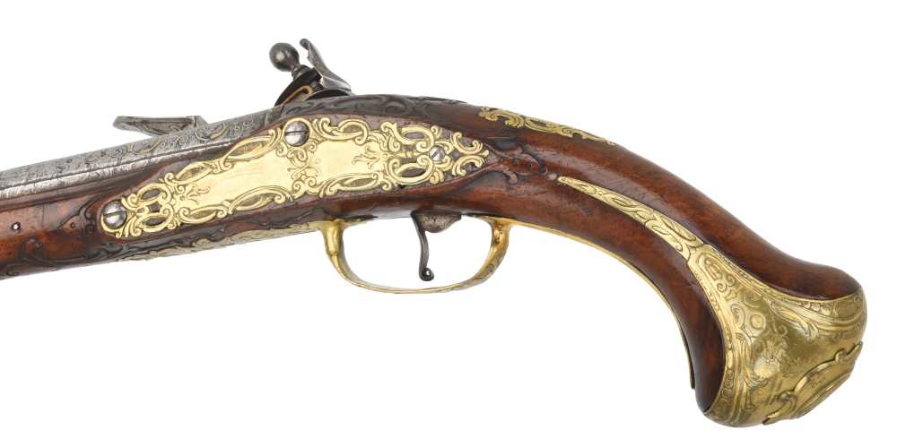 HIGH QUALITY Austro-Hungarian Flintlock Pistol w/ Damascus Barrel Ca. 1750-img-14
