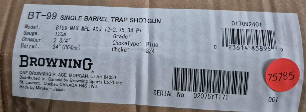 NIB BROWNING BT-99 MAX MAPLE 12GA 34" BOX-img-17
