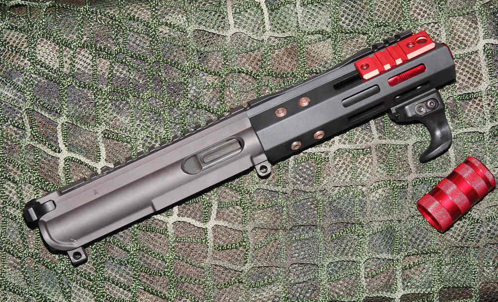 AR9/ AR-15 9mm Complete Upper Receiver w/ Anodized Red Muzzle Break & Rails-img-4