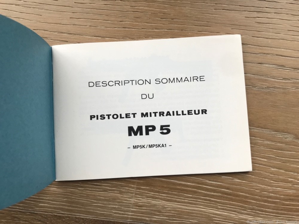 Rare MP5 French Manual Blue for MP5k MP5KA1 Vintage Factory German HK -img-3