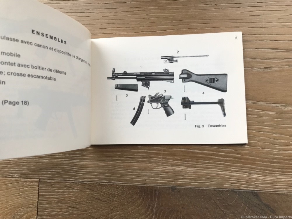 Rare MP5 French Manual Blue for MP5k MP5KA1 Vintage Factory German HK -img-4