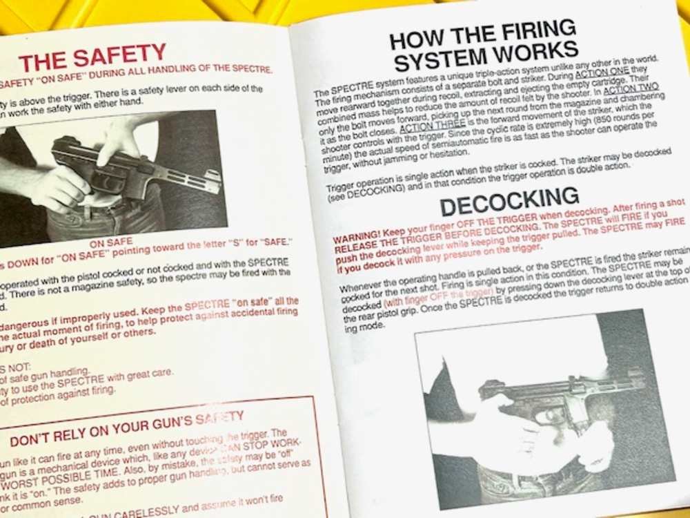 Spectre Sites HC Pistol FIE 1989 Owners Manual Shows Folding Stock Carbine-img-2
