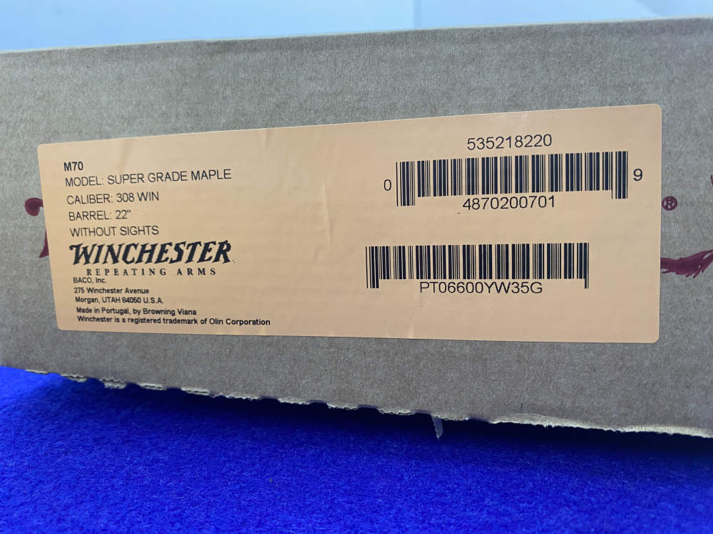 Winchester 70 Super Grade Maple .308 Win Blue 22" *2026 SHOT SHOW SPECIAL*-img-4
