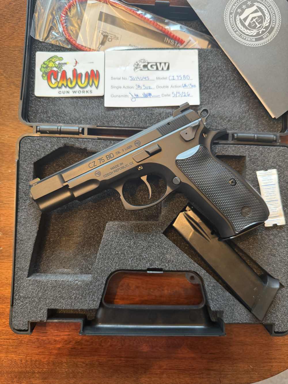 Cajun Gun Works Pro Pkg CZ 75BD Night Sights-img-0