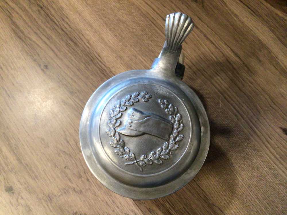 Original WWII German Mountain Division Stein W/Hat on Lid - Mint & Rare-img-8