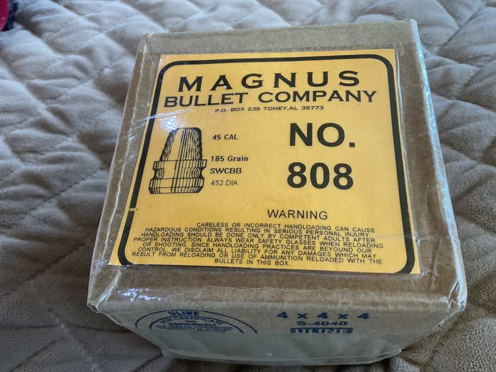 500 45 Caliber 185 Grain SWCBB Magnus Cast Reloading Bullets-img-0