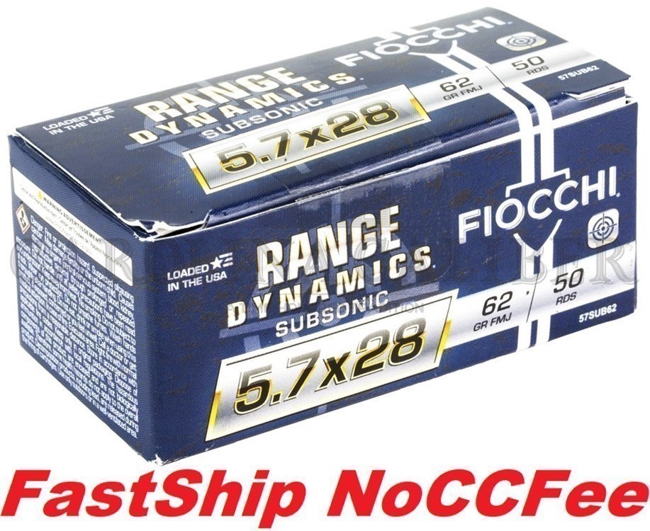 FIOCCHI 5.7X28MM 62GR. FMJ SUBSONIC 57SUB62 -img-0