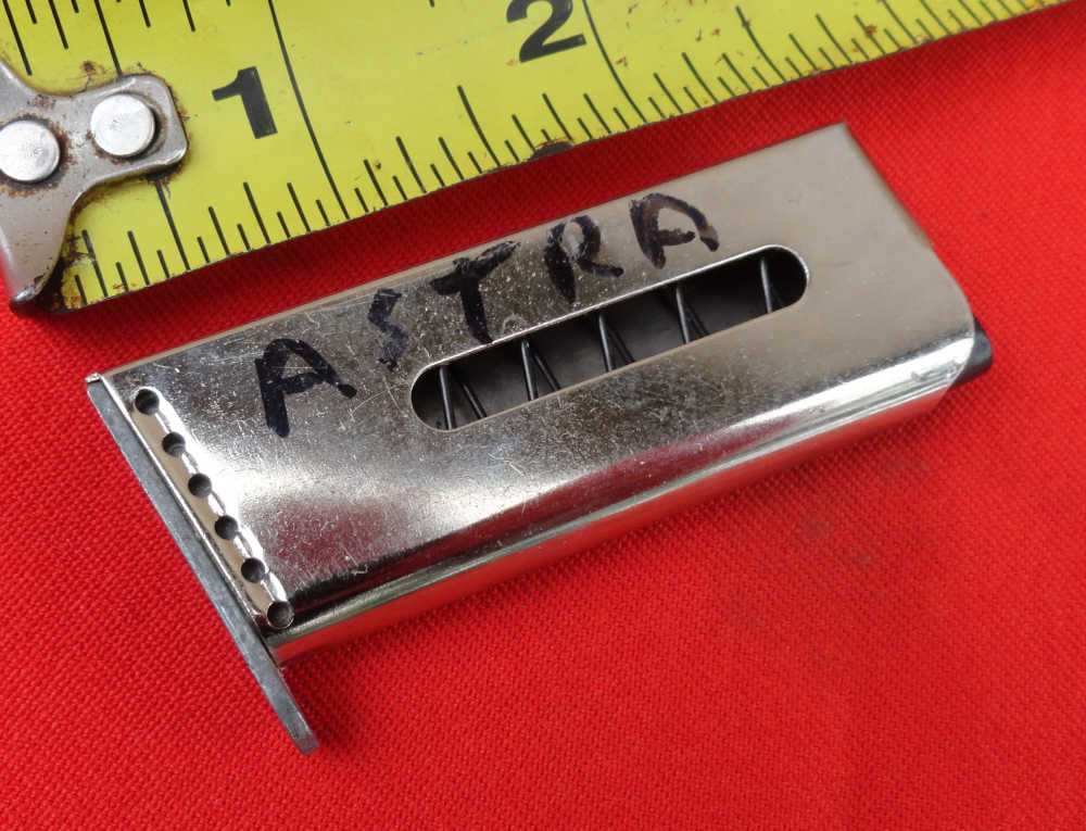 Astra (Maybe?) .25 ACP Pistol Magazine, Nickel, Very Good-img-0
