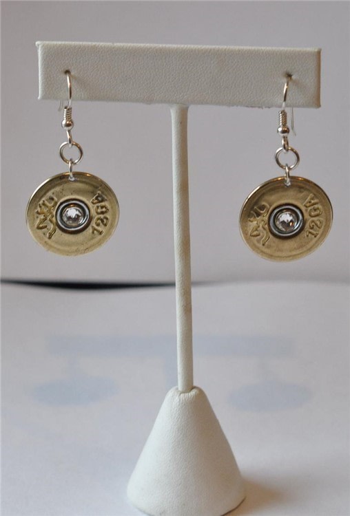 Browning 12 Gauge Shotgun Shell Earrings Sterling Silver 925 Ear Wirers-img-0