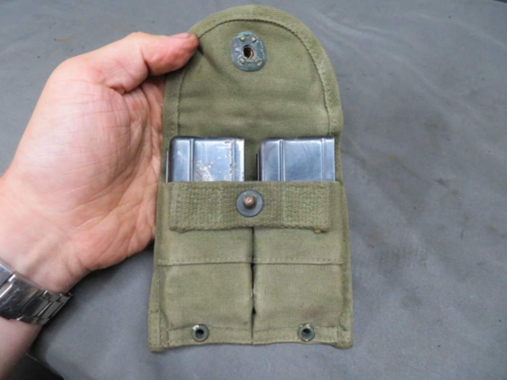 2 US MILITARY M1 CARBINE MAGAZINES W/ POUCH-INLAND & UNION HARDWARE-img-20
