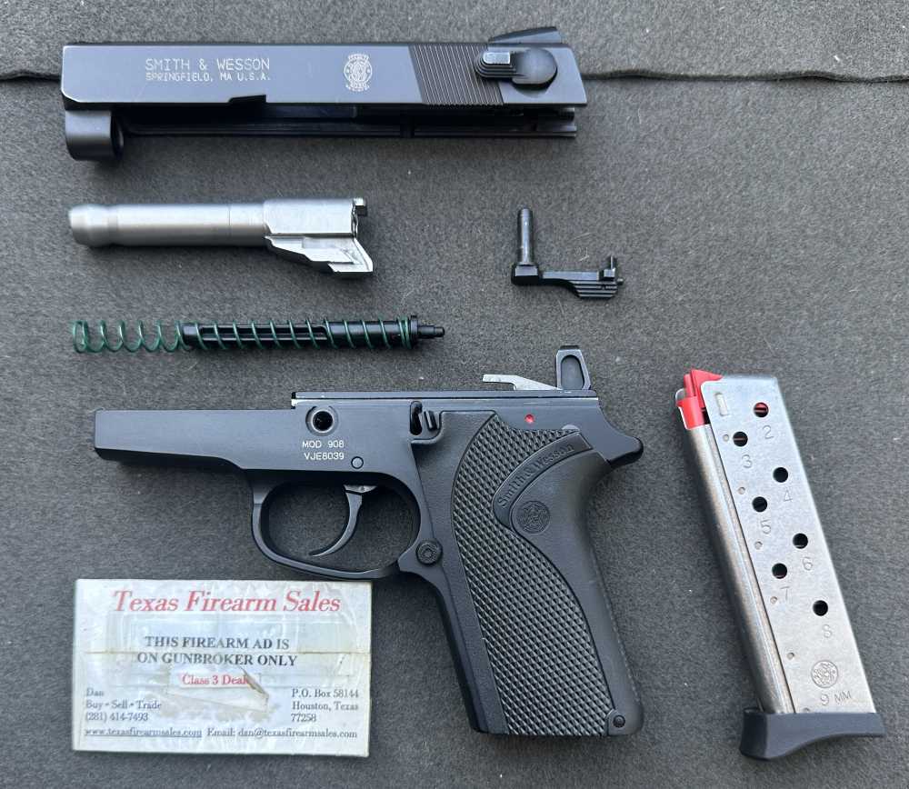 S&W 908 Compact Lightweight 9mm 8-round Pistol, Metal Frame, 2002-img-28