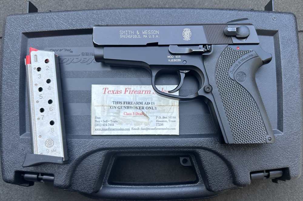 S&W 908 Compact Lightweight 9mm 8-round Pistol, Metal Frame, 2002-img-0