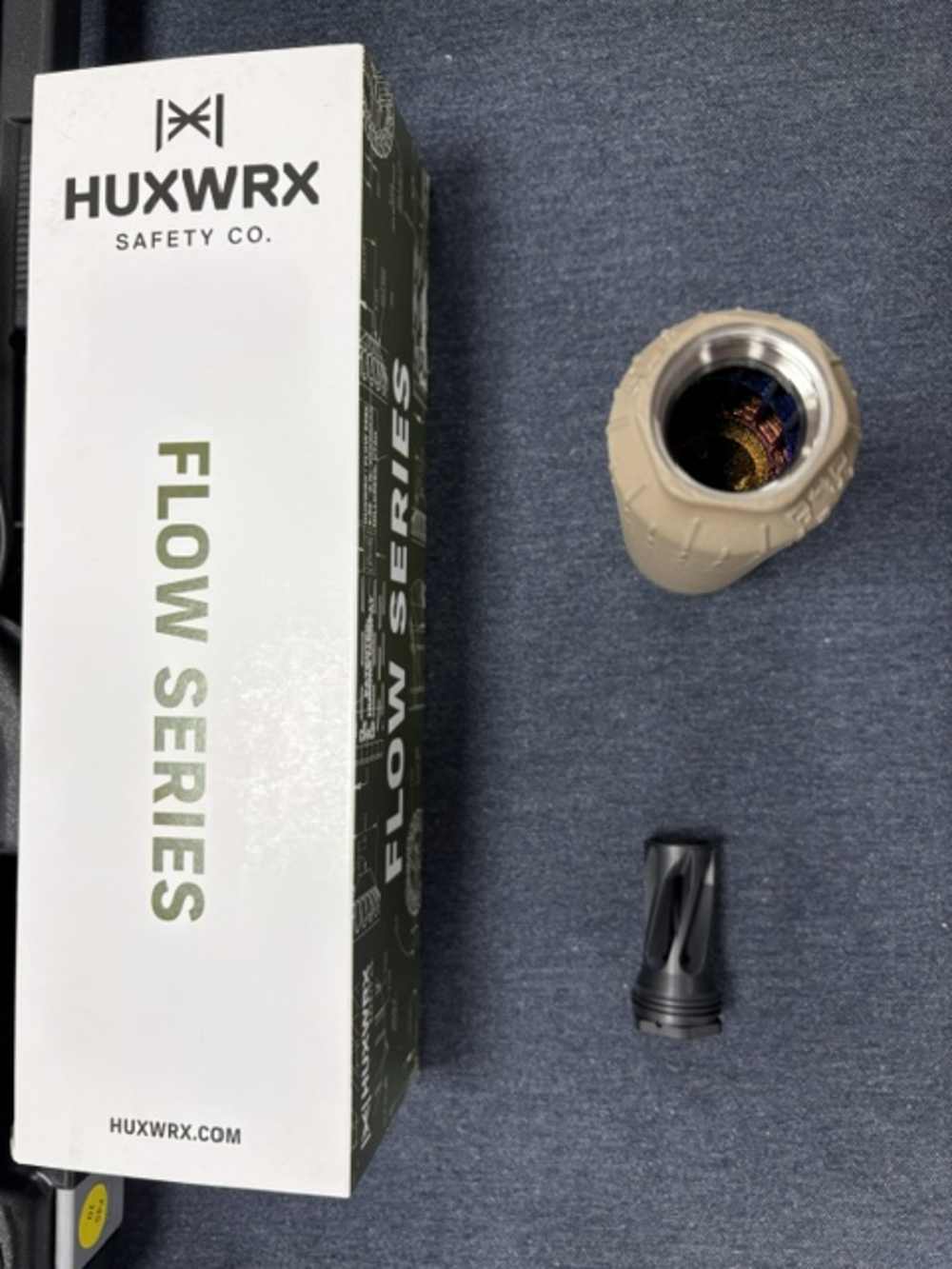 Huxwrx Flow 556 Ti FDE suppressor with flash hider-img-1