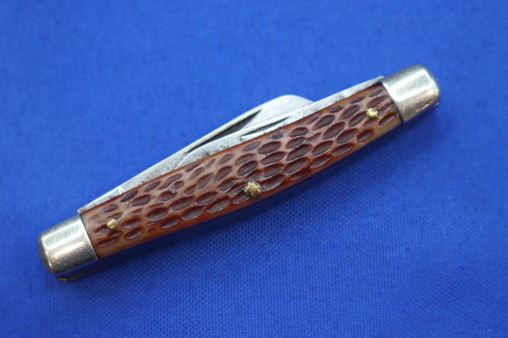 Vintage Schrade Walden NY USA 834 Stockman Pocket Knife Jigged Bone 3-Blade-img-10